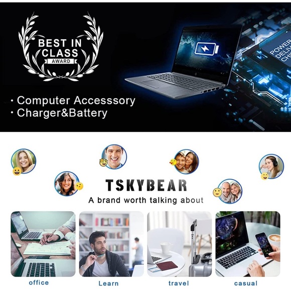 TSKYBEAR Laptop Charging Cord AC Power Adapter For Lenovo Like New - Picture 8 of 13